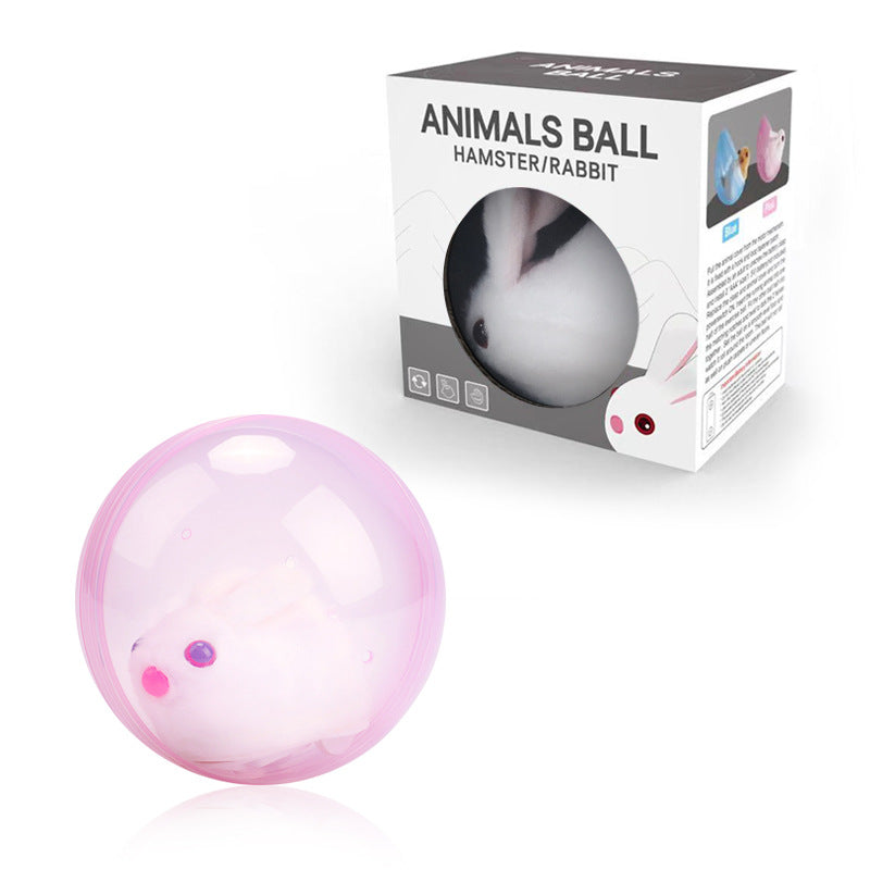 Kawaii Tierball Spielzeug, rosa, mit Hamster- oder Kaninchenmotiv. Perfekt als Geschenk, stressabbauend, ideal für Kinder und Tierliebhaber.