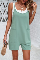 Damen Jumpsuit in Mintgrün, ärmellos, mit Taschen. Perfekt für Sommermode, Freizeitkleidung, lässiger Stil. Ideal für trendige Outfits.