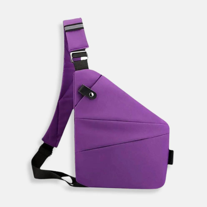 Lila Umhängetasche, modernes Design, verstellbarer Gurt, Unisex, Freizeitmode.