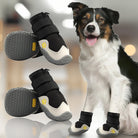 Hundeschuhe für Pfotenschutz, rutschfest und wasserdicht, ideal für Outdoor-Aktivitäten. Robuste Sohle, verstellbare Klettverschlüsse.