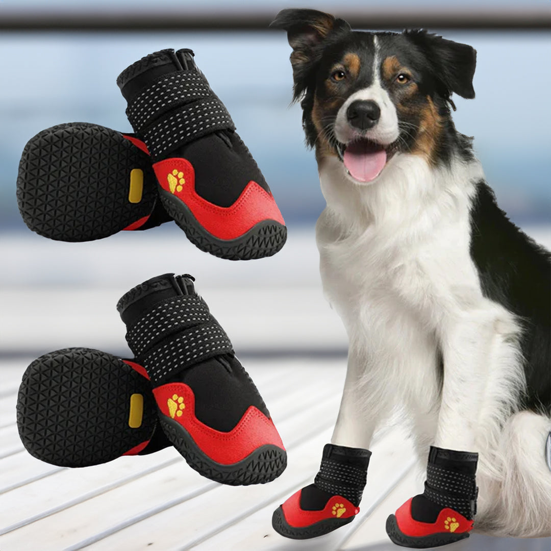 Hundeschuhe für Outdoor-Aktivitäten, rutschfest und wasserdicht, idealer Pfotenschutz für Hunde, robustes Design, einfach anzuziehen.