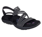 Schwarze Damen-Sandale, Plus-Size, Sommer, weiche Sohle, flach, bequem, Freizeit, Strand.