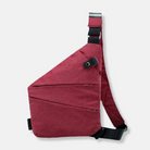 Rote Umhängetasche, modernes Design, verstellbarer Gurt, ideal für Reisen und Alltag.