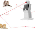 Automatischer Katzenlaser-Spielzeug, weiß, interaktiv, für Haustiere, mit zwei spielenden Kätzchen.