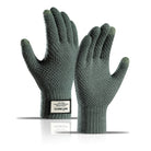 Grüne Strickhandschuhe aus Wolle, warm und bequem, ideal für Winter und Outdoor-Aktivitäten. Perfekt für Herren und Damen.