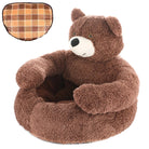 Braunes Teddybär-Sitzkissen für Kinder, weiches Plüschmaterial, gemütlicher Sitzsack.