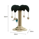 Kratzbaum für Katzen, 50cm hoch, mit Spielbällen, beige und schwarz, Sisal, stabiler Standfuß.