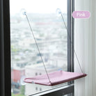 Rosa Katzenfensterliege mit Saugnäpfen, Fensterbank, Haustierbett, stabil und bequem.