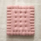 Rosa, quadratisches, gepolstertes Sitzkissen aus Samt, modern, bequem, Wohnzimmer-Dekor.