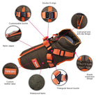 Wasserdichte Hundeschuhe mit verstellbaren Schnallen, rutschfestem Design und Nylonreißverschluss. Ideal für kaltes Wetter und Outdoor-Aktivitäten.