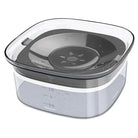 Transparente Kunststoff-Aufbewahrungsbox mit schwarzem Deckel, 2L, stapelbar, Küche, Frischhaltebox.