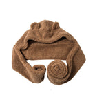 Brauner Kapuzenhandtuch mit Ohren, weiches Frottee, ideal für Babys und Kleinkinder, kuscheliges Design, perfekte Geschenkidee für Neugeborene.