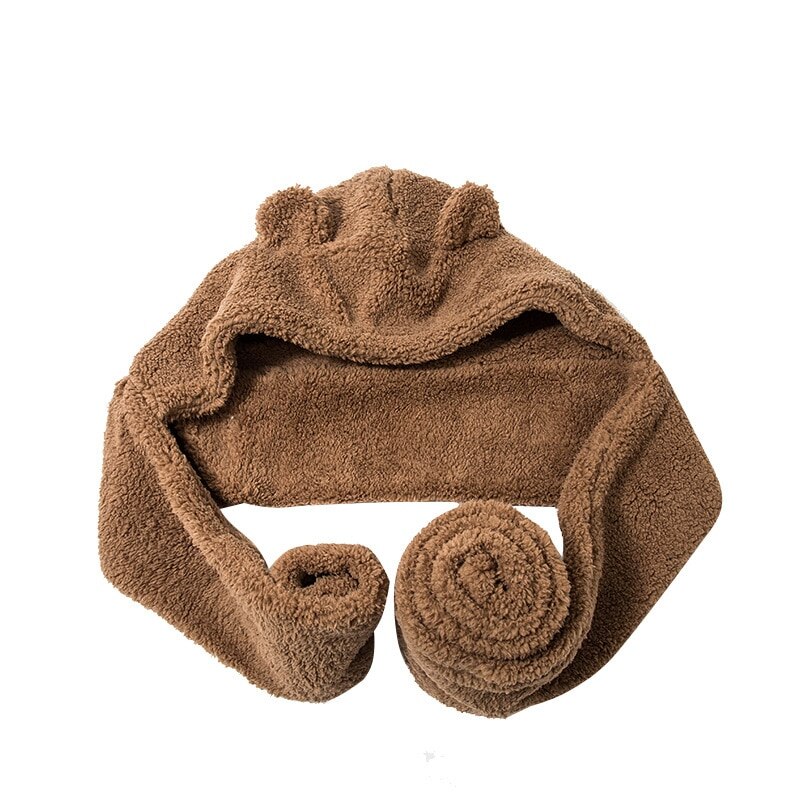 Brauner Kapuzenhandtuch mit Ohren, weiches Frottee, ideal für Babys und Kleinkinder, kuscheliges Design, perfekte Geschenkidee für Neugeborene.