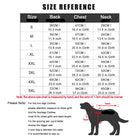 Größentabelle für Hundebekleidung: Größen S bis 6XL, Maße für Rücken, Brust und Hals. Perfekt für die Auswahl passender Hundekleidung.