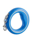 Blaue Hundeleine, rundes Design, ergonomischer Griff, Metallkarabiner, Moestar Marke.