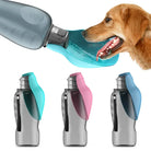 Tragbare Hundewasserflasche, auslaufsicher, faltbar, für unterwegs, in Blau, Rosa, Grau.