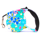 Bunte Hundeleine mit Blumenmuster, ausziehbar, ergonomischer Griff, für Hunde Spaziergang.