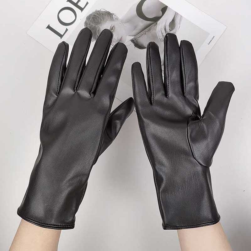 Schwarze Lederhandschuhe, elegant und stilvoll, ideal für Herbst und Winter. Perfekt für Modebewusste, die Komfort und Luxus schätzen.