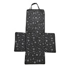 Schwarze Hundedecke mit Knochen- und Pfotenmuster, faltbar, wasserabweisend, für Autositze.