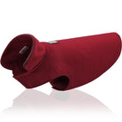 Roter Hundemantel aus Fleece, warm und wasserabweisend, ideal für kalte Tage. Perfekt für kleine bis mittelgroße Hunde. Hochwertige Hundebekleidung.