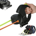 Schwarze Hundeleine mit LED-Licht, ergonomischer Griff, reflektierend, für sicheres Gassigehen.