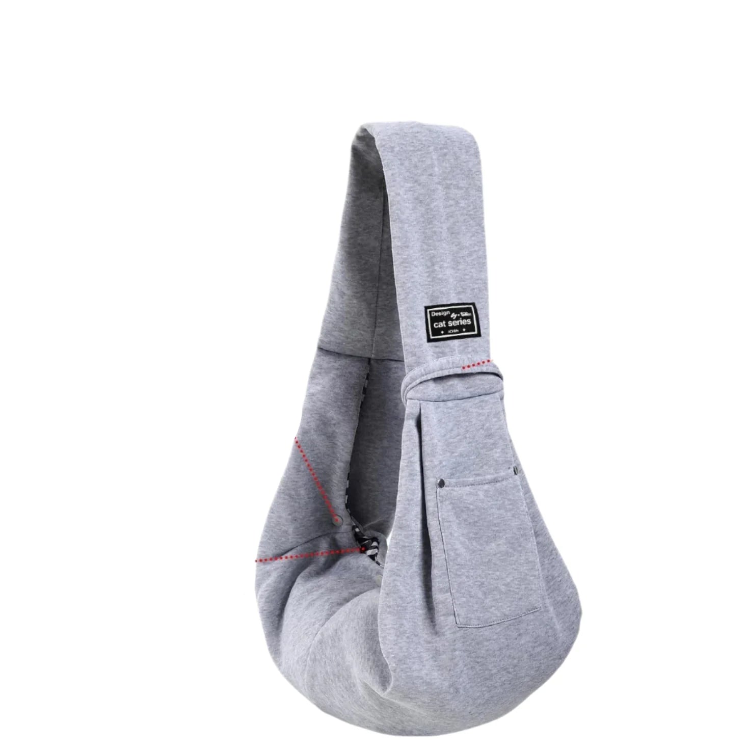 Graue Umhängetasche aus Baumwolle, modisch, mit Tasche, ideal für Alltag und Reisen.