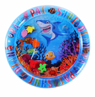 Bunter aufblasbarer Kinderpool mit Hai- und Meeresmotiven, ideal für Sommer, Garten und Wasserspaß. Perfekt für Kinder und Familien.