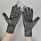 Schwarze Lederhandschuhe für Damen, elegant und stilvoll, ideal für Herbst und Winter. Perfekt für Mode, Komfort und Wärme.