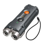 Taktische Taschenlampe, schwarz, LED, wiederaufladbar, robustes Design, Outdoor-Ausrüstung.