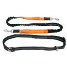 Hundeleine Set, elastisch, orange und schwarz, reflektierend, für Outdoor-Aktivitäten