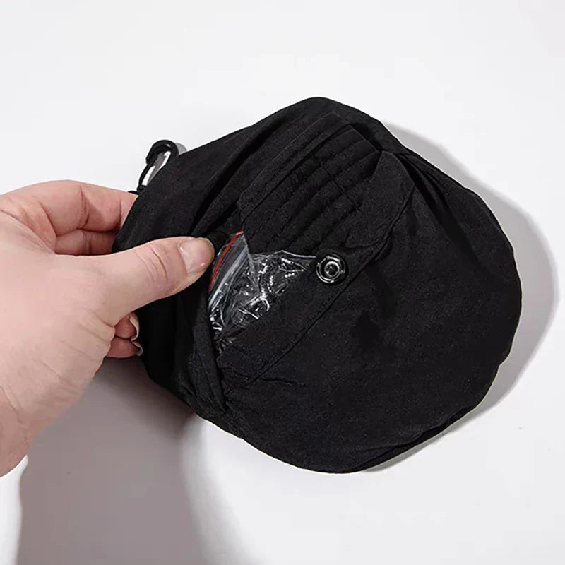 Schwarzer, schnell trocknender Fischerhut für Damen und Herren, faltbar, wasserdicht, ideal für Sommer, Camping, Wandern und Strand.
