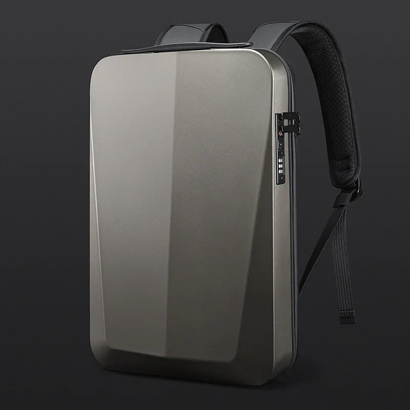 Titanium-Gold-Rucksack, diebstahlsicher, Hartschale, modern, stilvoll, für Laptops, Reisen.