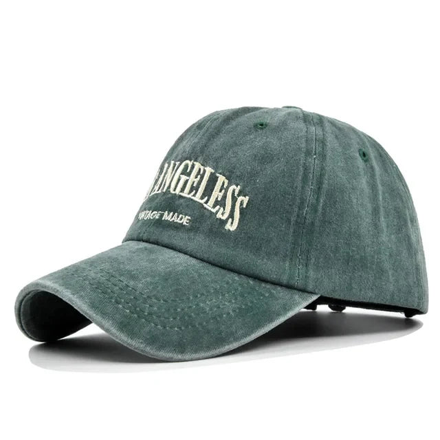 Unisex Hip-Hop Trucker Cap in Grün mit "Los Angeles"-Stickerei, Retro-Baseball-Design, ideal für Männer und Frauen, lässiger Baumwollstil.