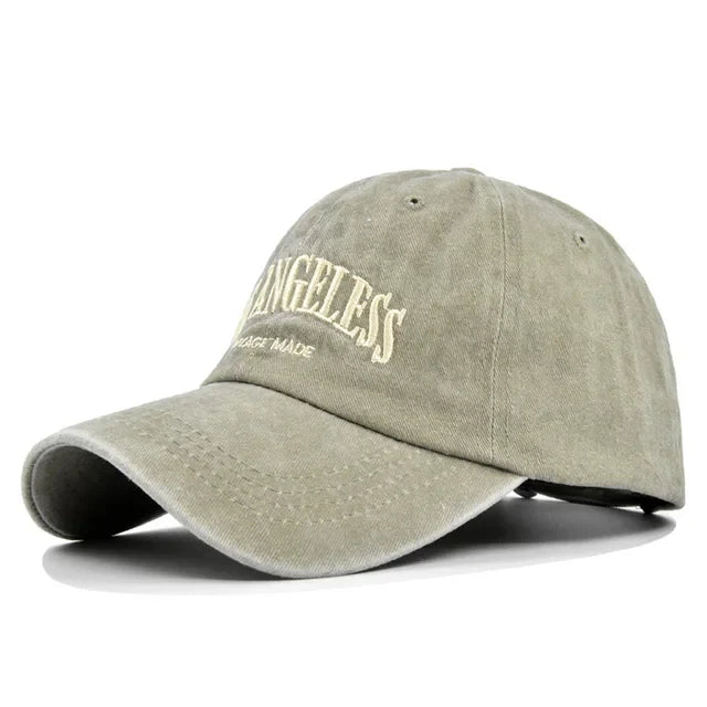 Unisex Hip-Hop Trucker Cap in Grau mit "Los Angeles"-Stickerei, Retro-Baseball-Design, ideal für Männer und Frauen, lässiger Baumwollstil.