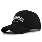 Schwarze Unisex-Trucker-Cap mit "Los Angeles"-Stickerei, Retro-Baseball-Design, ideal für Hip-Hop-Mode, aus Baumwolle, für Männer und Frauen.