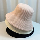 Damen-Emmer-Hut, Frühling-Sommer 2024, koreanischer Retro-Stil, gewebter Strohhut, ideal für Sonnenschutz und Reisen. Trendige Modeaccessoires.