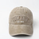 Verwaschene Baseballkappe mit "New York" Stickerei, Snapback-Design, ideal für Herren, Hip-Hop, Wandern, Sonnenschutz. Perfekt für Studenten.