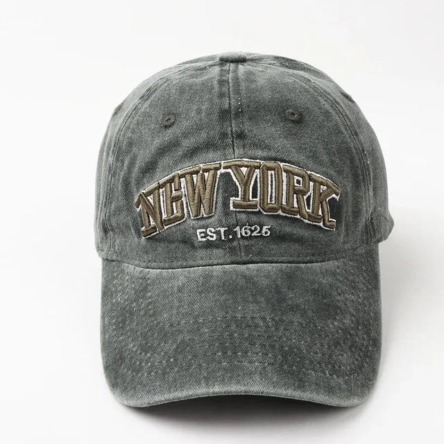 Graue Baseballkappe mit "New York" Stickerei, verstellbar, ideal für Herren, Hip-Hop, Wandern, Sonnenschutz. Perfekt für Freizeit und Sport.