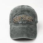 Graue Baseballkappe mit "New York" Stickerei, ideal für Herren. Perfekt für Hip-Hop, Wandern und Sonnenschutz. Trendiges Accessoire für Studenten.
