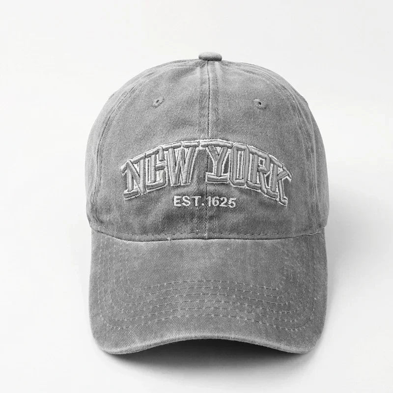 Graue Baseballkappe mit "New York" Stickerei, ideal für Herren. Perfekt für Hip-Hop, Wandern und Sonnenschutz. Trendiges Accessoire.