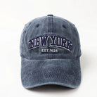 Verwaschene Baseballkappe mit "New York" Stickerei, Snapback-Design, ideal für Herren, Hip-Hop, Wandern, Sonnenschutz. Perfekt für Studenten.