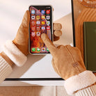 Damen-Winterhandschuhe aus Kaschmir, winddicht, touchscreen-kompatibel, warm gefüttert, ideal für kalte Tage. Perfekt für Smartphone-Nutzung.