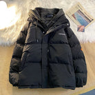 Damen Winterjacke, dick gefüttert, mit Kapuze und Reißverschluss, schwarz, Y2K-Stil, vielseitig, warm, ideal für kalte Tage.