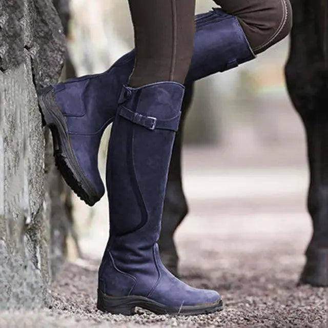 Damenstiefel aus PU-Leder, Retro-Design, Reißverschluss, niedriger Absatz, modische Gladiator-Boots, ideal für Freizeit und Outdoor.