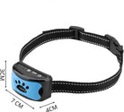 Zeus Anti-Bell-Halsband für Hunde, verstellbar, blau-schwarz, mit Vibrations- und Tonfunktion, effektive Erziehungshilfe, 7x4x3 cm.