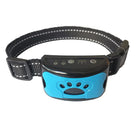 Anti-Bell-Halsband für Hunde, blau-schwarz, verstellbar, mit Vibrations- und Tonfunktion. Effektives Trainingsgerät für Haustiere.