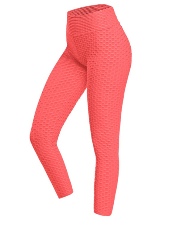 Rosa Anti-Cellulite-Leggings, Textur, hohe Taille, Sportbekleidung, Damenmode.