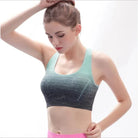 Atmungsaktiver Sport-BH in Grau und Mintgrün, ideal für Fitness und Yoga. Nahtloses Design, hoher Tragekomfort, perfekte Unterstützung.