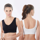 Atmungsaktiver Sport-BH für Damen, ideal für Fitness und Yoga. Bequemer Halt, nahtloses Design, erhältlich in Schwarz und Weiß.