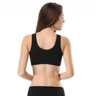 Damen Sport-BH, atmungsaktiv, schwarz, nahtlos, ideal für Fitness und Yoga. Komfort und Halt für aktive Frauen. Perfekt für Sportbekleidung.